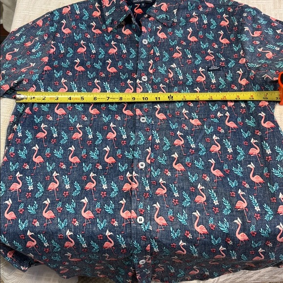 Simply Southern Tropical Flamingo Button-Down Shirt - Picture 7 of 7
